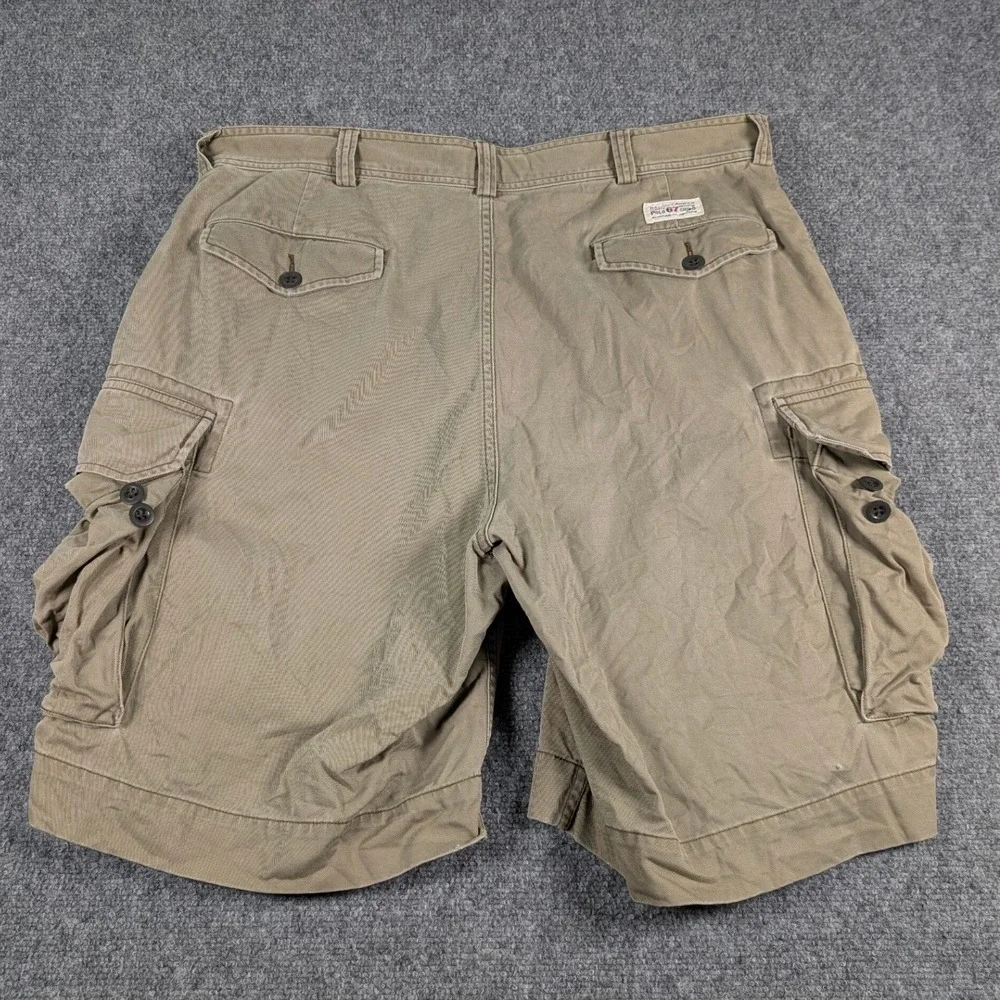 Polo Ralph Lauren Cargo Shorts‎ Mens 38 Khaki Tan Cotton Twill Utility